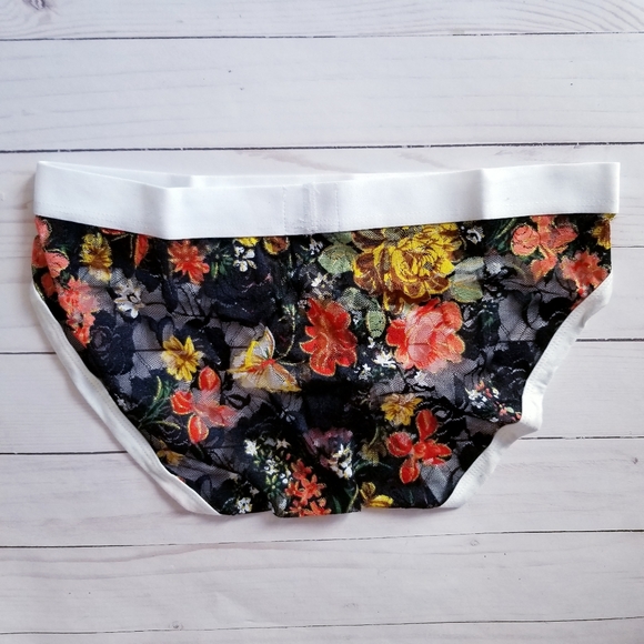 NWOT Men's Floral Sheer Pouch Briefs Panties Underwear Lingerie Sexy - Picture 6 of 10